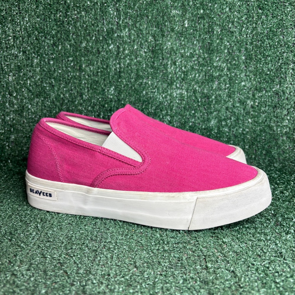 SeaVees Baja Slip On Platform Recycled Cotton Canvas Pink Sneakers Womens Sz 10